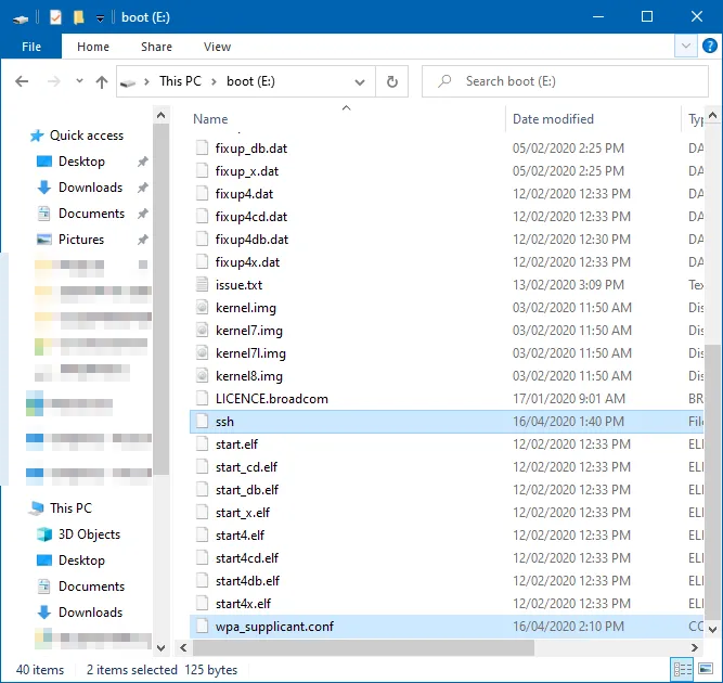 The 2 new files in on the SD card