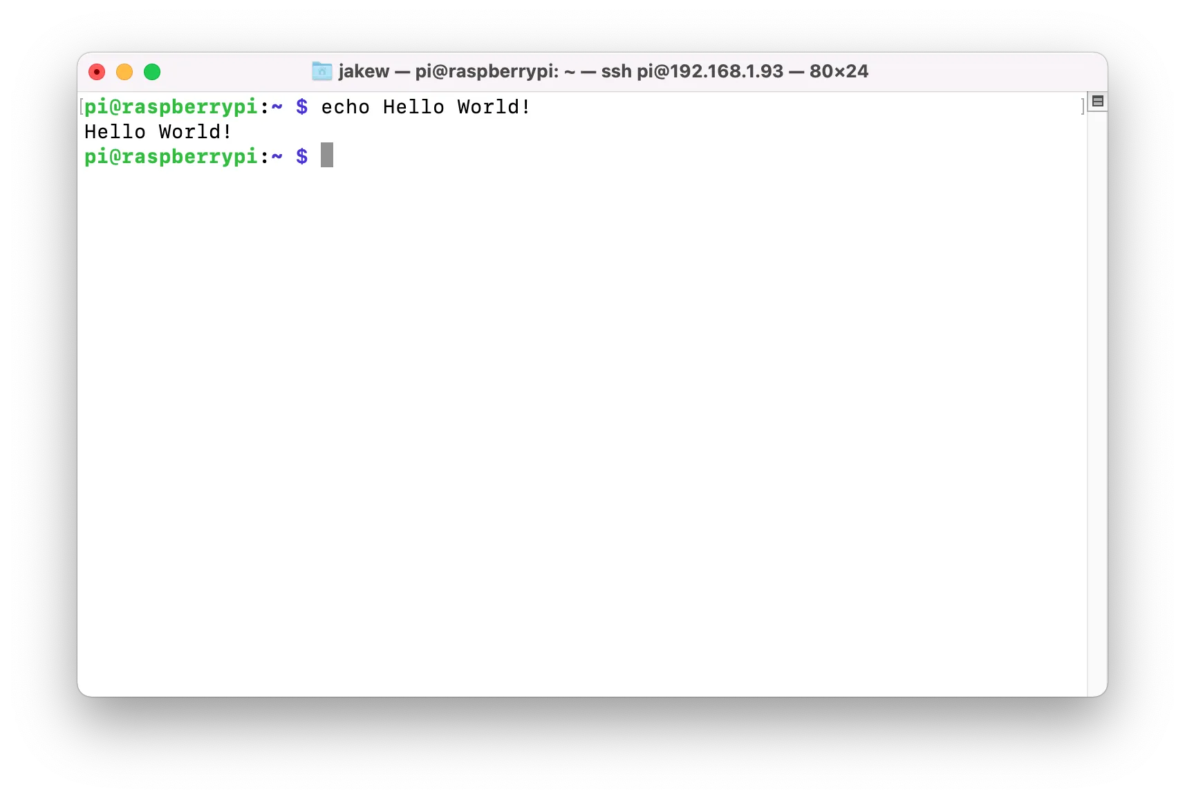 Default Raspberry Pi Prompt