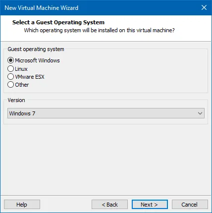 VMware Virtual Machine Wizard
