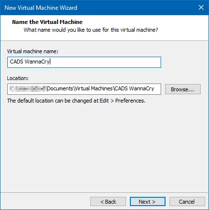 VMware Virtual Machine Wizard