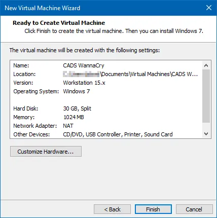 VMware Virtual Machine Wizard