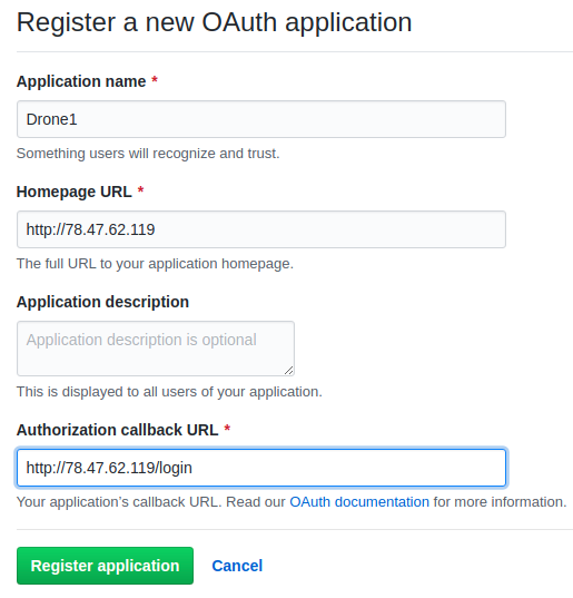 Creating an OAuth Application on GitHub