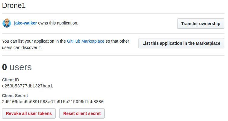 Client ID and secret from GitHub