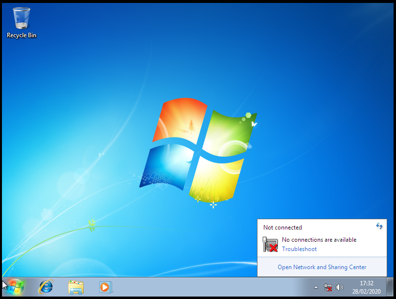 Virtual Machine with Windows 7 Desktop