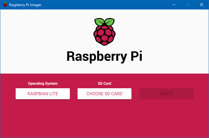 Raspberry Pi Imager with Selected Operating System